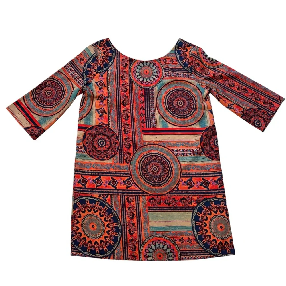 Aakaa Geometric Low Back Shift Dress, Sz M - Picture 11 of 15